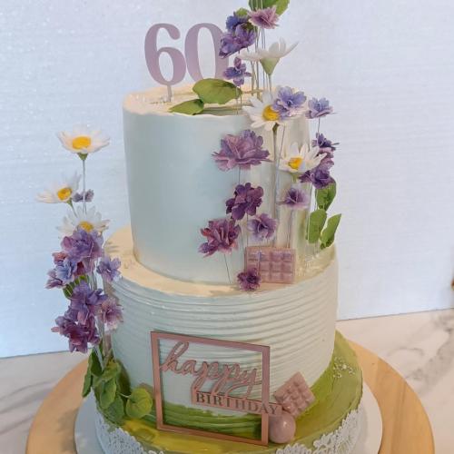 Narodeninová s kvietkami , babina 555, torta