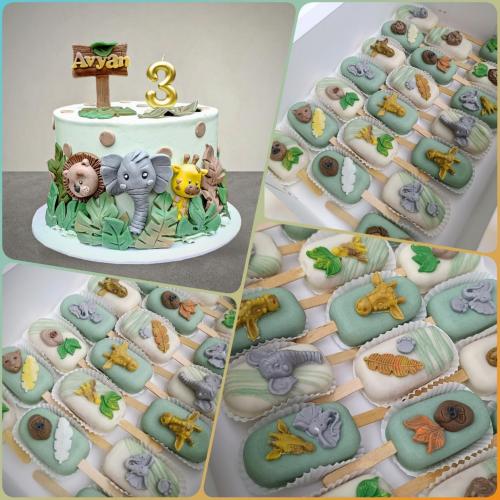 Torta a nanuky v téme Safari 🐘🦁🦒🎂, Julie's Cakes, torta