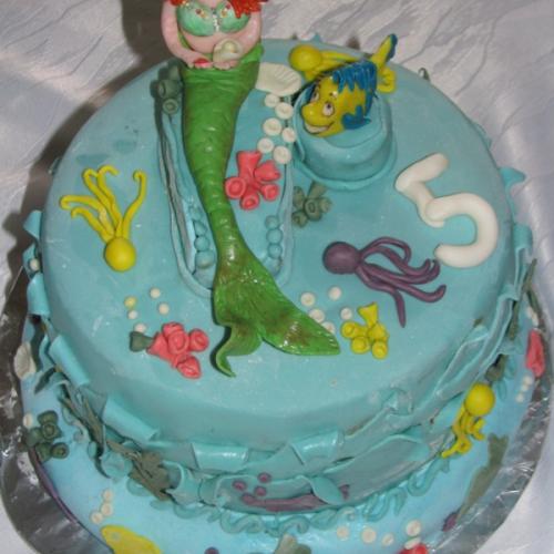 morská panna Ariel- torta pre moju vnučku