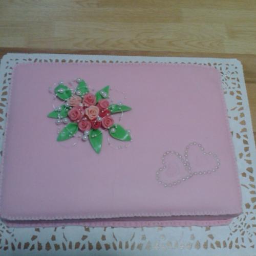 Torta na svadbu ružová