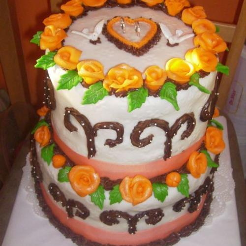 čokoládová svadobná torta