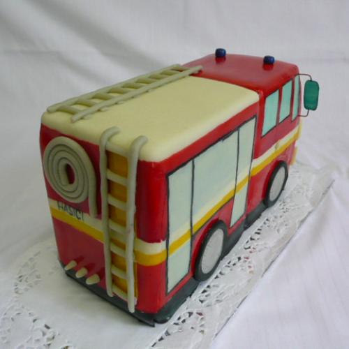 Hasičské auto zo zadu