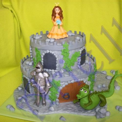 Hrad s rytířem, princeznou a drakem