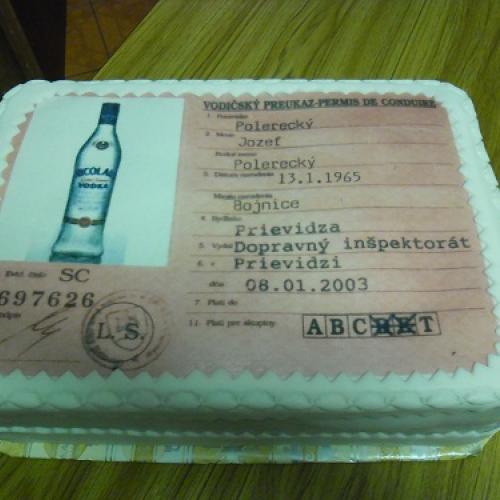 vodičský preukaz na jedlej oblátke