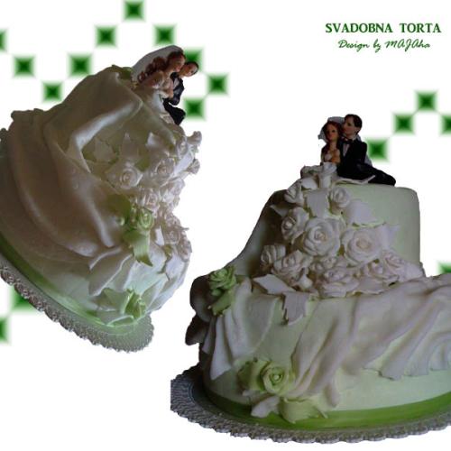 Svadobna torta  v zelenom 