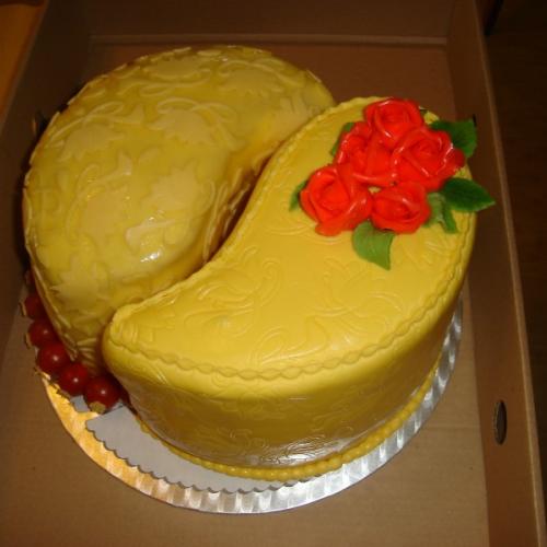 torta "dva v jednom", slaná + sladká