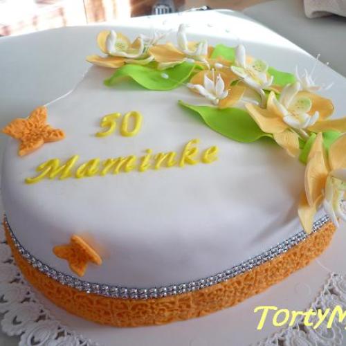 Torta s orchideami - iný pohľad