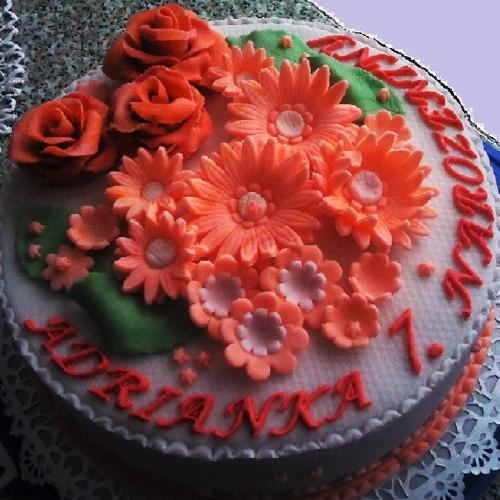 torta s kvetmi a ružami
