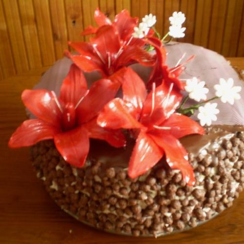 čokoládová torta s traseným krémom