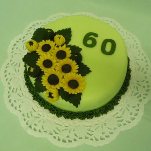 Zelená okrúhla slnečnicová na 60 - tku