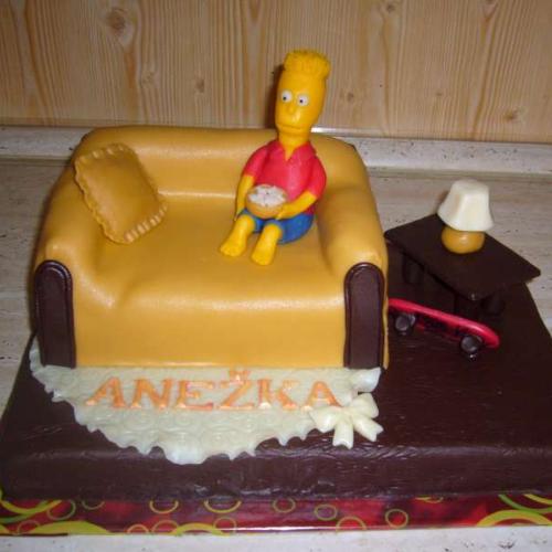 Bart Simpson na sedačce