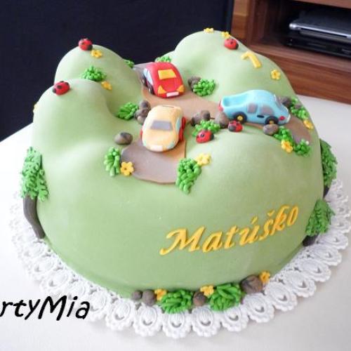 Torta s autíčkami
