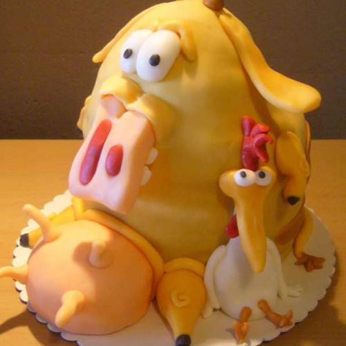 Cow and chicken