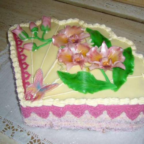 Vějíř s orchidejemi
