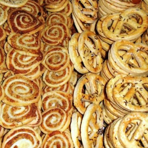 Syrovo-orieškové slimáky, syrokrémové praclíky