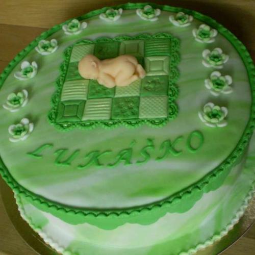 Zelenkavá s bábätkom