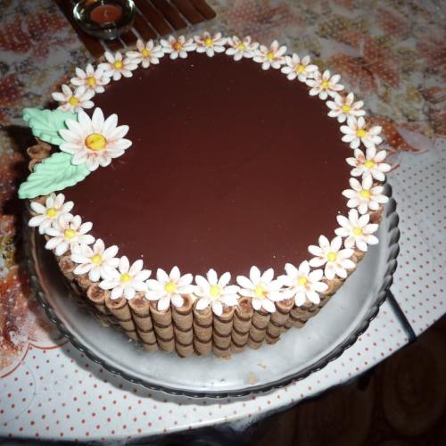 Čokoládová torta s trubičkami