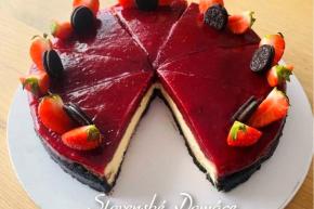 Oreo jahodový cheesecake, recept, Sandra Hvilová
