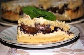 Sypaný tvarohový koláč so slivkami a makom, recept, melisa
