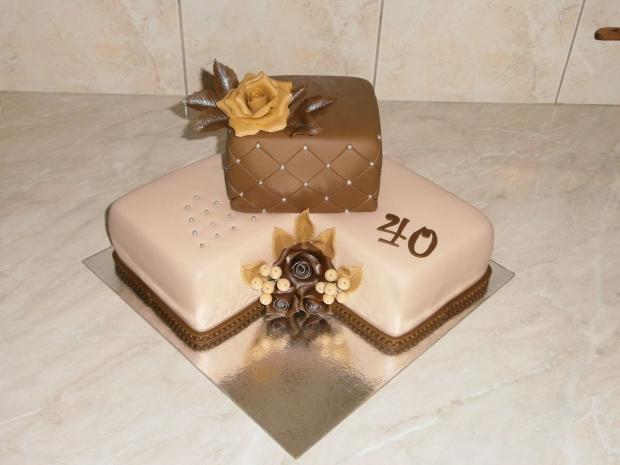 40tka v hnedom, torta, Narodeninové torty 40tka v hnedom, torta, Narodeninové torty, Iveta Barlíková, 1