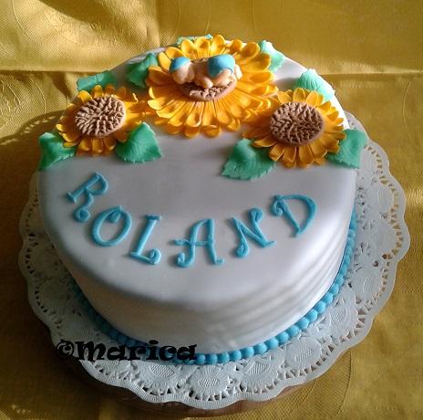 krstinové slnečnice, torta, Torty na krstiny, Marica1972, 1