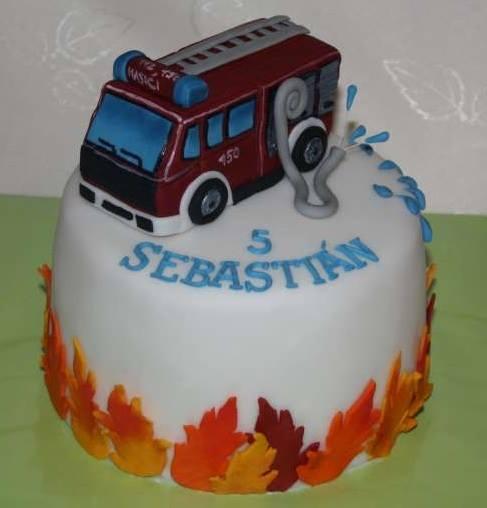 Hasičské autíčko, torta, Torty autíčka, vláčiky Hasičské autíčko, torta, Torty autíčka, vláčiky, stanula, 1