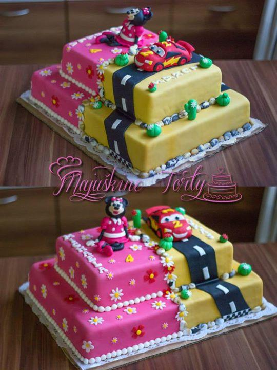 Minnie Mouse & McQueen, torta, Rozprávkové torty, Majuškine Torty, 1
