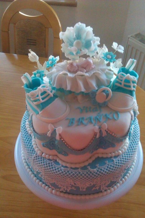 Krstinová s krajkou, torta, Torty na krstiny Krstinová s krajkou, torta, Torty na krstiny, Marta Majernickova, 1