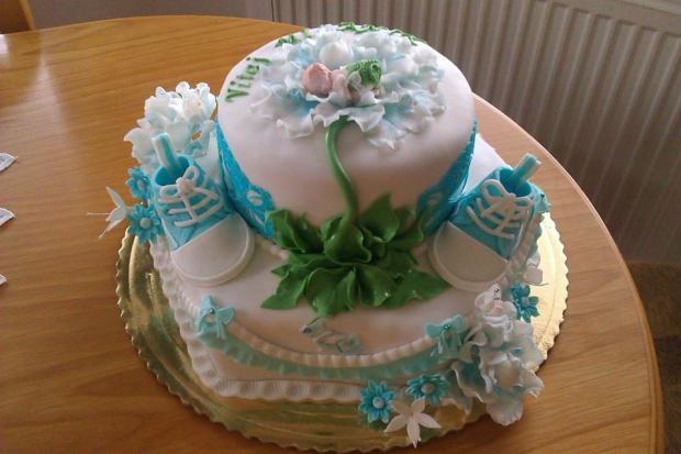 S kvietkom, torta, Torty na krstiny, Marta Majernickova, 1