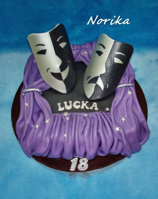 s divadelnými maskami , torta, Narodeninové torty s divadelnými maskami , torta, Narodeninové torty, norika1, 1
