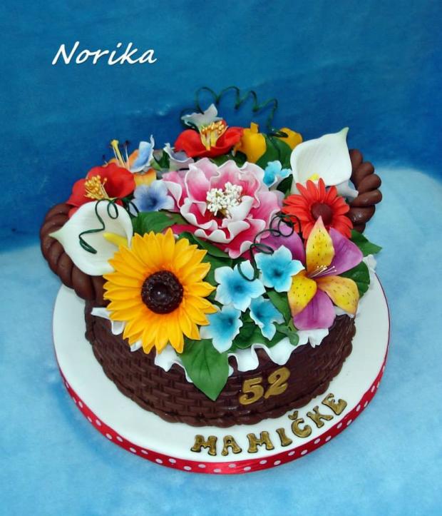 košík kvetov, torta, Narodeninové torty košík kvetov, torta, Narodeninové torty, norika1, 1