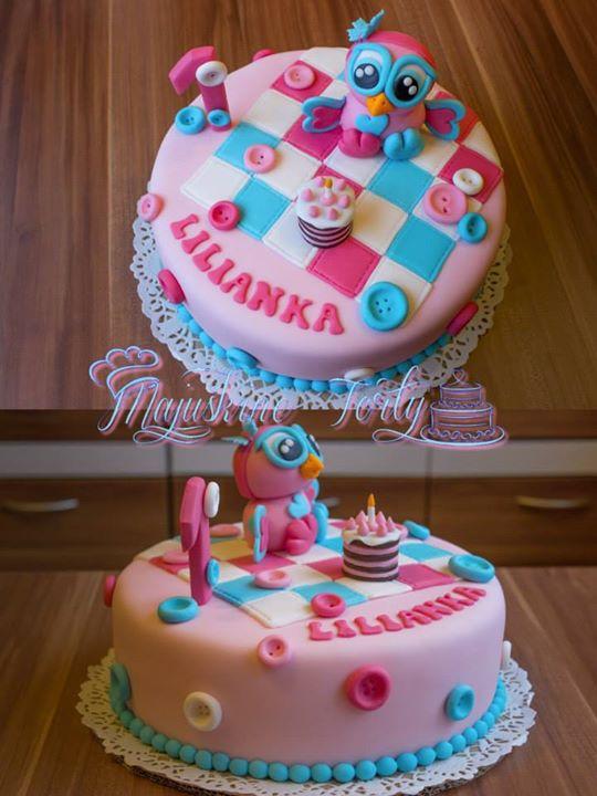 Gombíková so sovou, torta, Torty so zvieratkami, Majuškine Torty, 1
