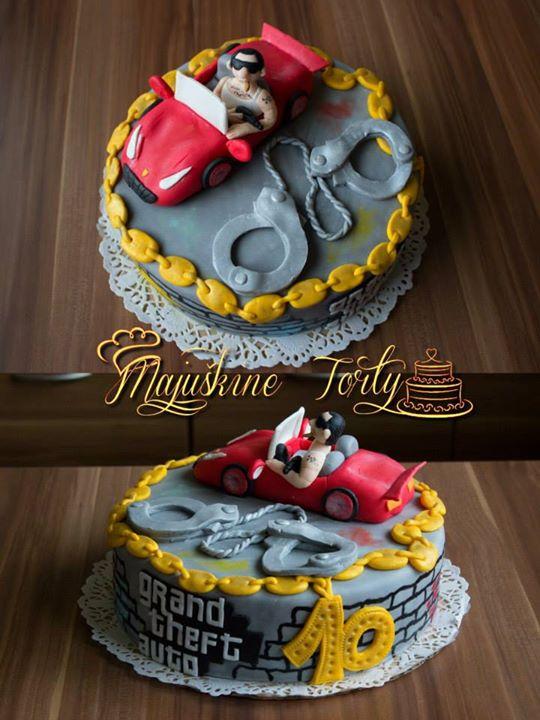 Grand Theft Auto, torta, Torty autíčka, vláčiky, Majuškine Torty, 1