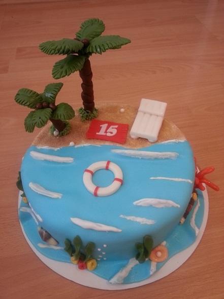 Pláž, torta, Narodeninové torty, kitty5, 1