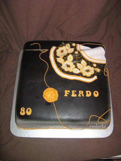 Na 80-tku s výšivkou, torta, Narodeninové torty Na 80-tku s výšivkou, torta, Narodeninové torty, cookerka, 1