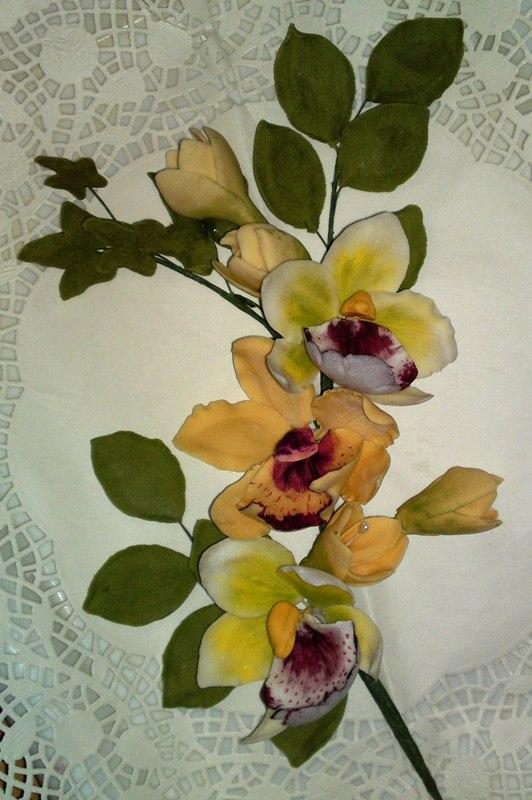 Kytička... s orchideami., torta, Ozdoby na torty Kytička... s orchideami., torta, Ozdoby na torty, Mariolka, 1