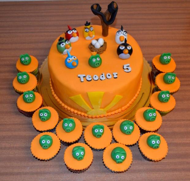 Angry Birds s muffinkami, torta, Rozprávkové torty, lucietta, 1