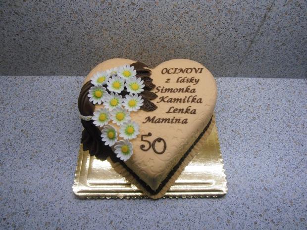 smotanové srdce s margarétkami, torta, Narodeninové torty, nmiriam, 1