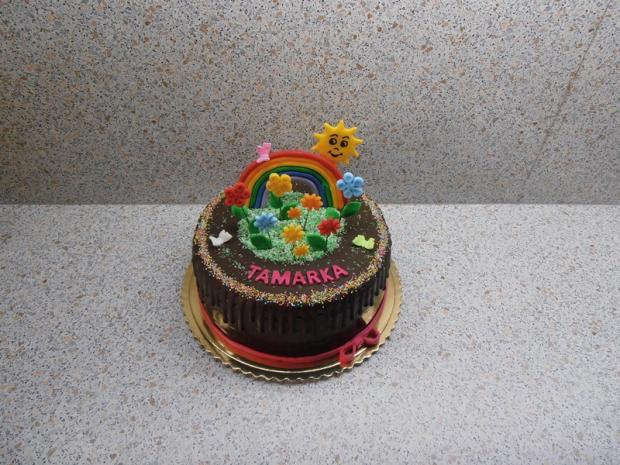 čokoládová s dúhou a kvietkami, torta, Čokoládové torty čokoládová s dúhou a kvietkami, torta, Čokoládové torty, nmiriam, 1
