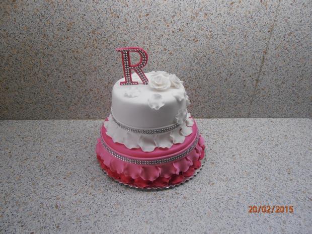 ružovo biela s lupeňmi, torta, Narodeninové torty ružovo biela s lupeňmi, torta, Narodeninové torty, nmiriam, 1