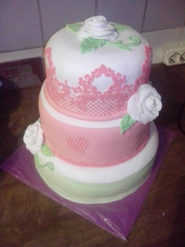 poschodová s krajkou, torta, Narodeninové torty, zukatomeka, 1