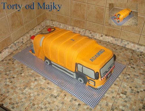 Smetiarkse auto, torta, Torty autíčka, vláčiky, drobecek, 1
