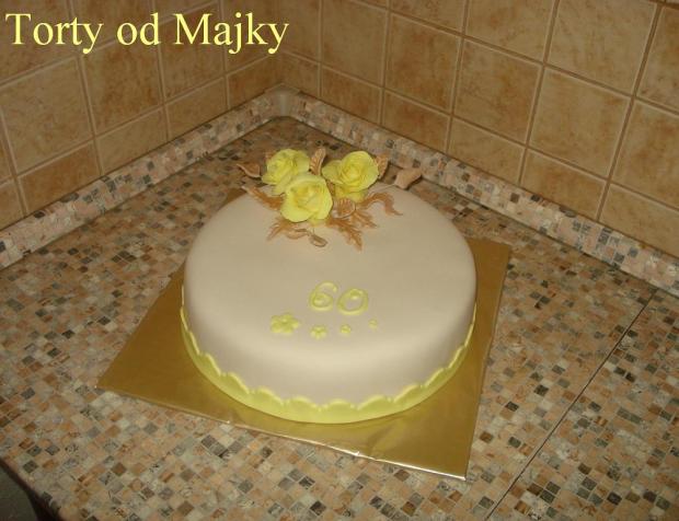 žlto-ružová k 60tke, torta, Narodeninové torty, drobecek, 1