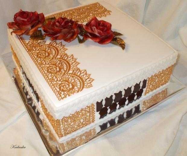 Dezert v bielozlatom, torta, Narodeninové torty Dezert v bielozlatom, torta, Narodeninové torty, Kadanka, 1