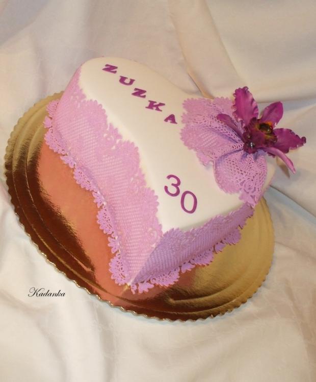 Srdiečko vo fialovom s Orchideou Cattleya, torta, Narodeninové torty Srdiečko vo fialovom s Orchideou Cattleya, torta, Narodeninové torty, Kadanka, 1