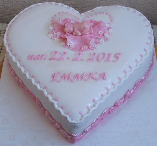 Srdiečko na krst, torta, Torty na krstiny, atigram, 1