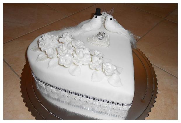 Svadobné srdiečko s holubičkami, torta, Svadobné torty, dakota14, 1