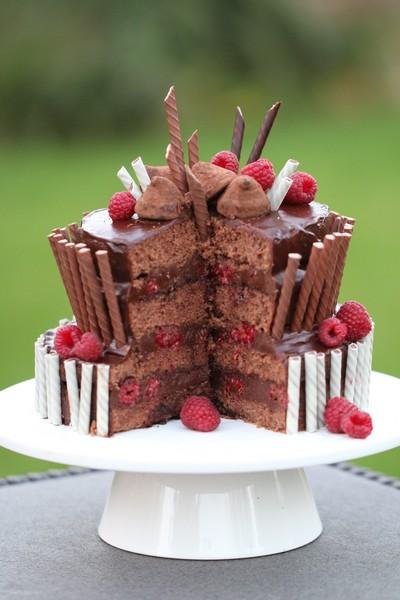 Ganache torta s malinami : , torta, Čokoládové torty Ganache torta s malinami : , torta, Čokoládové torty, Lucya, 2