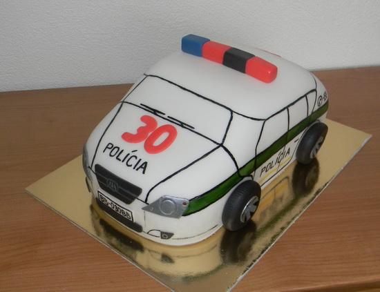 Policajné auto, torta, Torty autíčka, vláčiky Policajné auto, torta, Torty autíčka, vláčiky, zabinka, 1