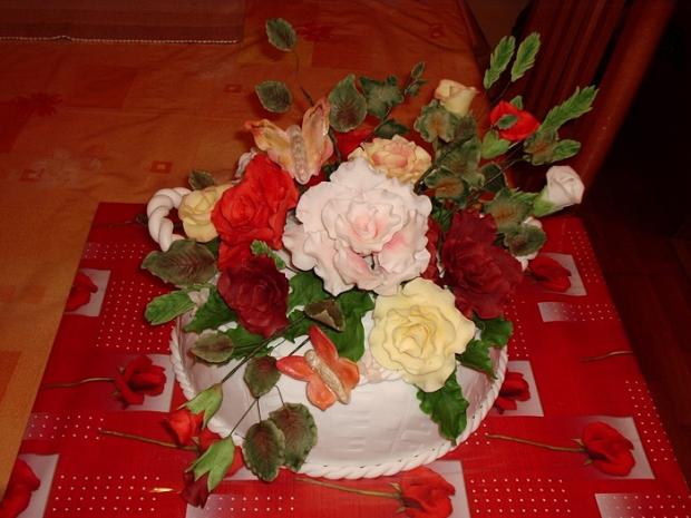Košík ruží, torta, Narodeninové torty, dasak, 1